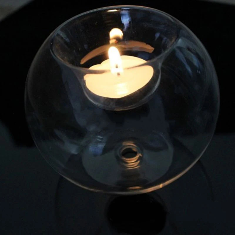 Hollow Glass Candle Holder