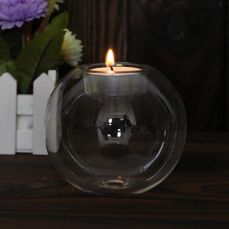 Hollow Glass Candle Holder