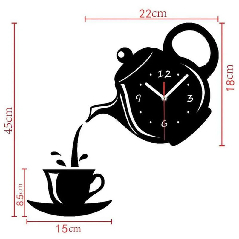 Tea Time (3D DIY Teapot Shape Wall Clock)