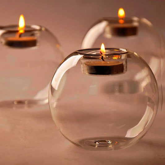 Hollow Glass Candle Holder