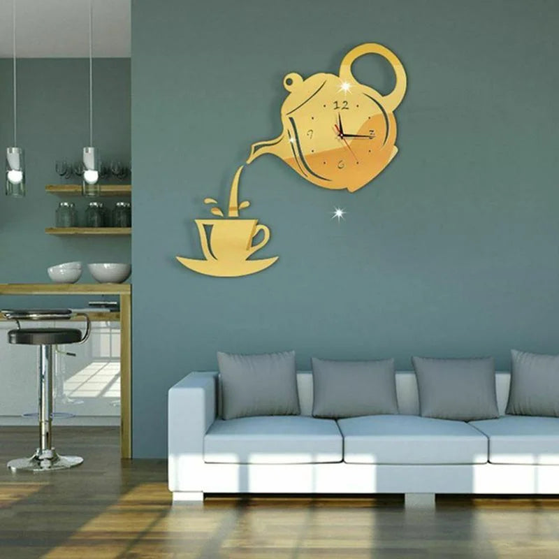 Tea Time (3D DIY Teapot Shape Wall Clock)